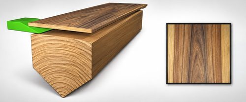 Diagram of flat-sliced veneer